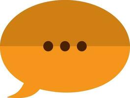 Flat style chatting box in orange and brown color. vector