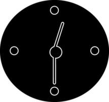 ilustración de un negro y blanco pared reloj. vector