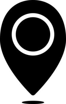 aislado mapa puntero en plano estilo. vector