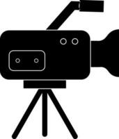 Black journalism video camera on white background. vector