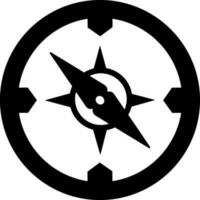 Compass icon in Black and white color. vector
