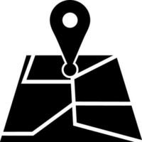 Map icon with location sign in flat style. vector