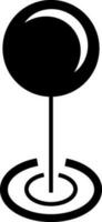 Flat icon of push pin in Black and white color. vector