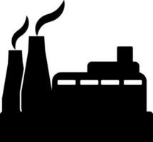 Black color silhouette of factory. vector