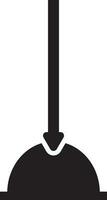 Flat style plumbing plunger in black color. vector
