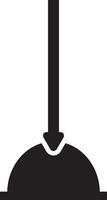 Flat style plumbing plunger in black color. vector