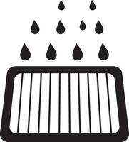 Black and white drain with drop. vector