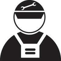 Black and White character of faceless plumber in flat style. vector