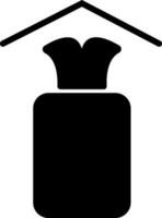 Flat style black gas cylinder. vector