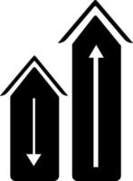 Black and white growth graph. vector