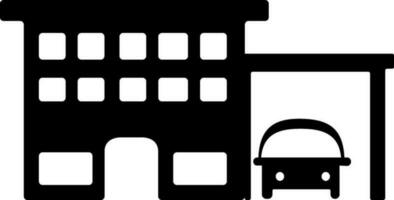 Black and white garage. vector