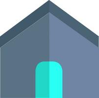 Blue home in flat style. vector