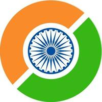 Indian National flag in circle shape. vector