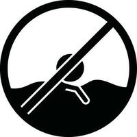 Illustration of no swimming sign icon. vector