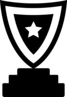 Black and White star decorated shield trophy award. vector