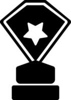 Black and White star decorated trophy award. vector