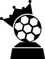 Crown decorated Black and White sport trophy award. vector