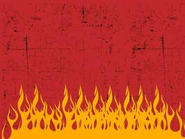 Flame on red color abstract background. vector