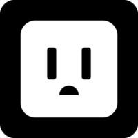 Black and White plug in flat style. vector