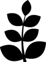 Black leaves on white background in flat style. vector