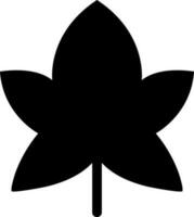 Flat style black maple leaf on white background. vector
