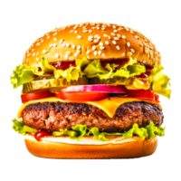 carne de vaca hamburguesa generativo ai png