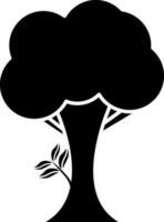 Black tree on white background. vector