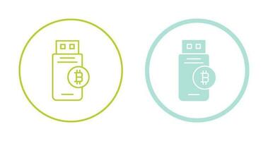 Bitcoin Usb Device Vector Icon