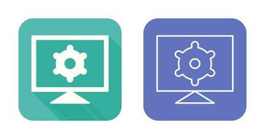 icono de vector de configuración de computadora