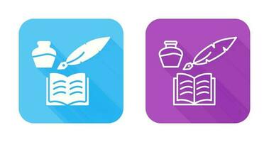 Unique Quill and Book Vector Icon