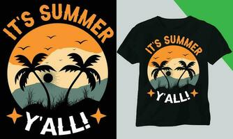 es verano ustedes , verano t camisa diseño vector