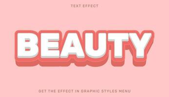 Beauty editable text effect in 3d style. Text emblem for advertising, branding and business logo vector