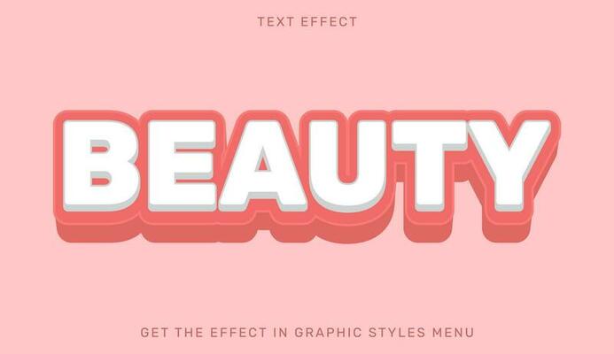 Beauty editable text effect in 3d style. Text emblem for advertising, branding and business logo
