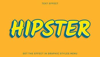 hipster editable texto efecto en 3d estilo. texto emblema para publicidad, marca y negocio logo vector