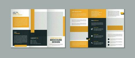 Professional clean modern and corporate various colorful trifold brochure template, three fold cover page, three fold presentation, bifold brochure background layout design with mockup vector