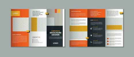 Professional clean modern and corporate various colorful trifold brochure template, three fold cover page, three fold presentation, bifold brochure background layout design with mockup vector