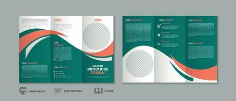 Professional clean modern and corporate various colorful trifold brochure template, three fold cover page, three fold presentation, bifold brochure background layout design with mockup vector