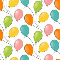 The pattern with bright multicolored party balloons is perfect for a children's party. Background for printing on paper and textiles. Festive for party, gift wrapping, fun theme vector