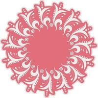 Decorative rounded frame design in pink color. vector