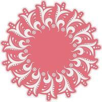 Decorative rounded frame design in pink color. vector