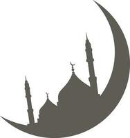 Illustration of mosque on moon for ramadan festival. vector