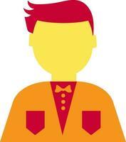 Character of faceless waiter. vector