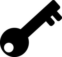 Black key on white background. Glyph icon or symbol. vector