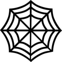 Black spider net on white background. Glyph icon or symbol. vector