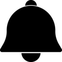 Isolated bell in Black and white color. Glyph icon or symbol. vector