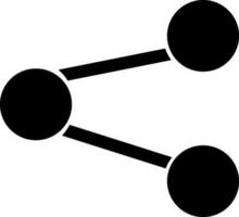 Black networking connection. Glyph icon or symbol. vector