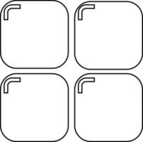 Illustration of black line art mobile app in flat style. vector