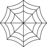 Black line art spider net on white background. vector