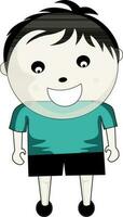 Cartoon character of cheerful boy. vector