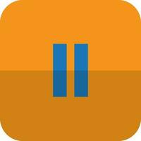 Push button icon for multimedia concept in half shadow. vector